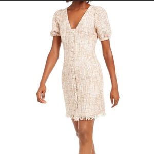 NWT Foxiedox Puff-Sleeve Tweed Sheath Dress